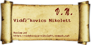 Vidákovics Nikolett névjegykártya