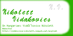 nikolett vidakovics business card